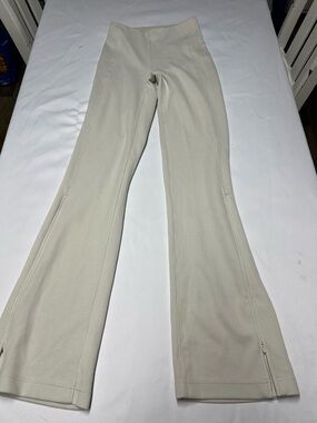 Lululemon Brushed Softstreme Ribbed Zip Flared Pant 32.5" Bone Women’s Size 2
